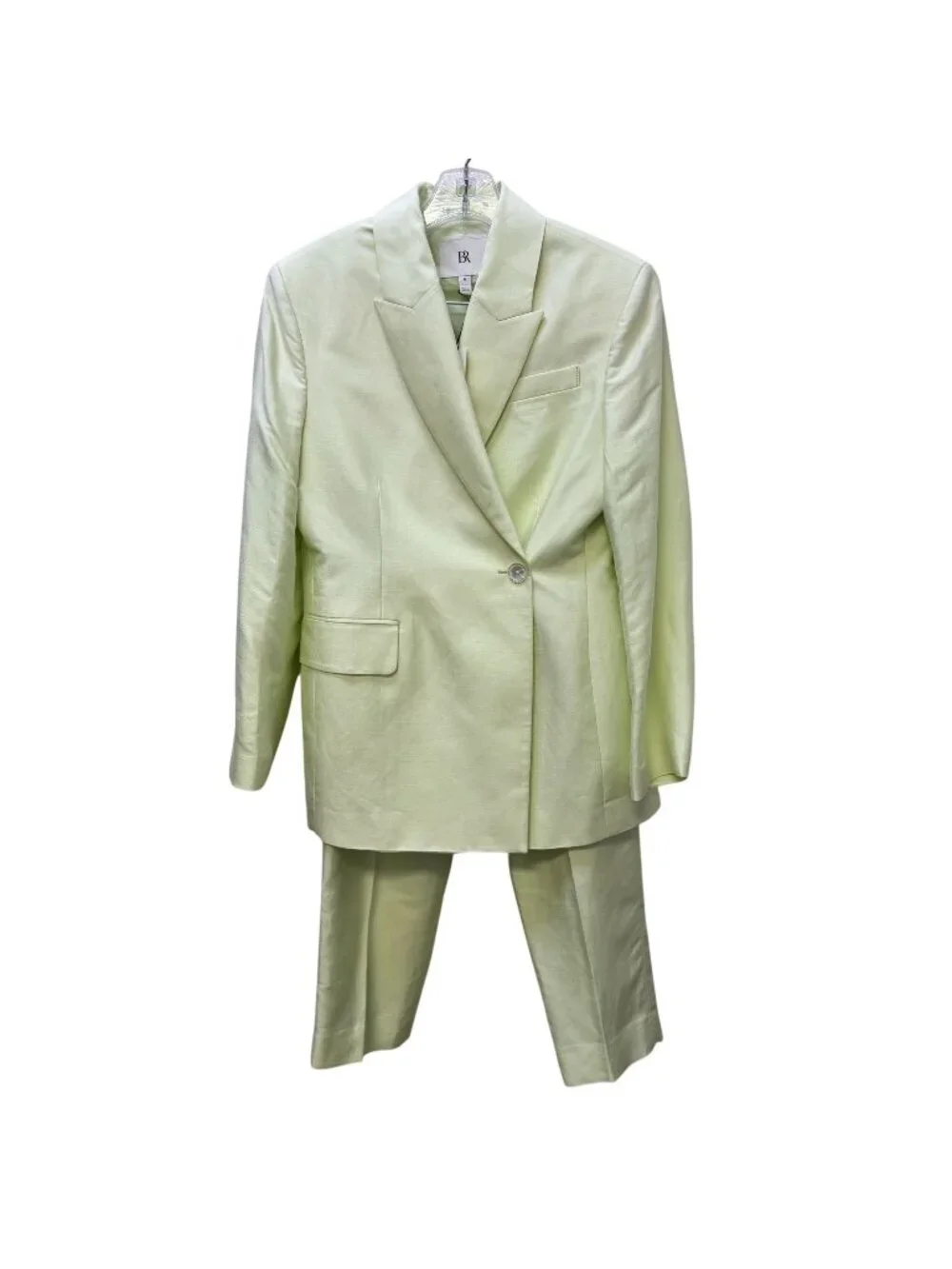 NWT Banana Republic Petite Lime Green Pantsuit Set Blazer & Trousers 4